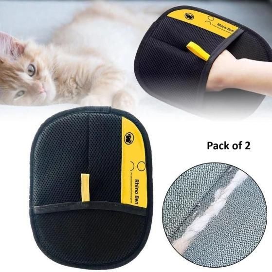 Dual-Sided Pet Hair Removal Glove (Pack of 2)